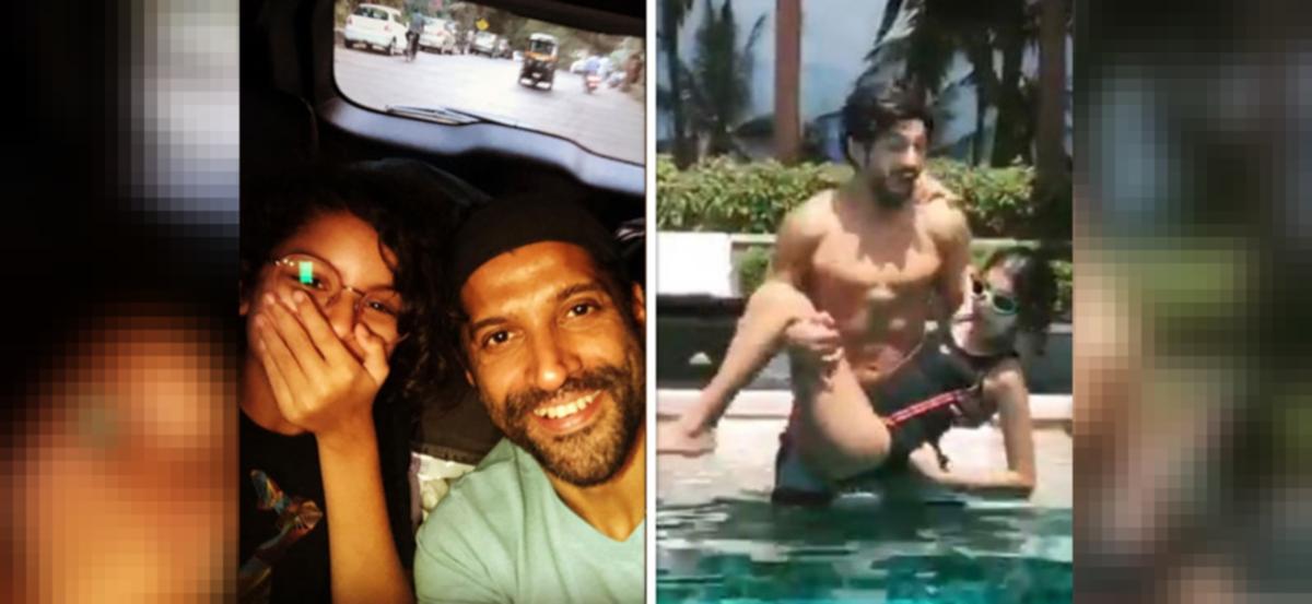 Farhan Akhtar Chills At The Pool With Daughter Akira And Its All Things Fun farhan akhtar chills at the pool with