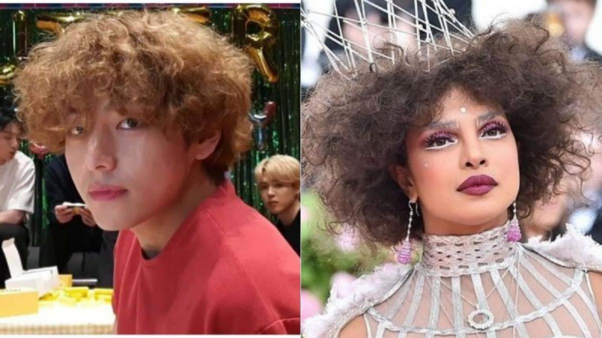 Bts V S New Hairstyle Reminds Army Of Priyanka Chopra Jonas Fans Share Hilarious Tweets