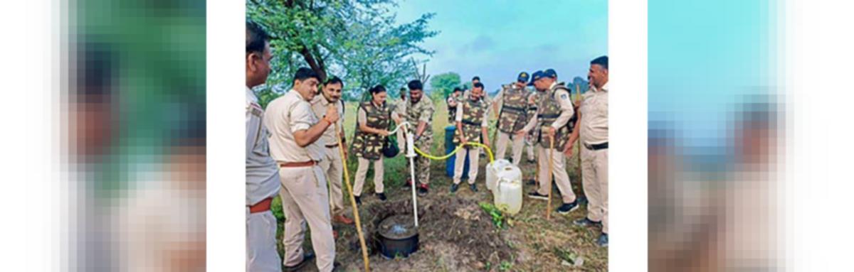 MP: Hand Pump Spews Out Liquor As Police Seize Underground Drums In Guna  District