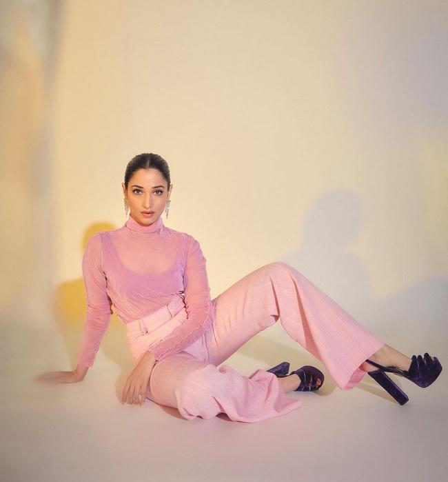 Tamannaah Bhatia is Awesome Looks in a Light Pink Dress