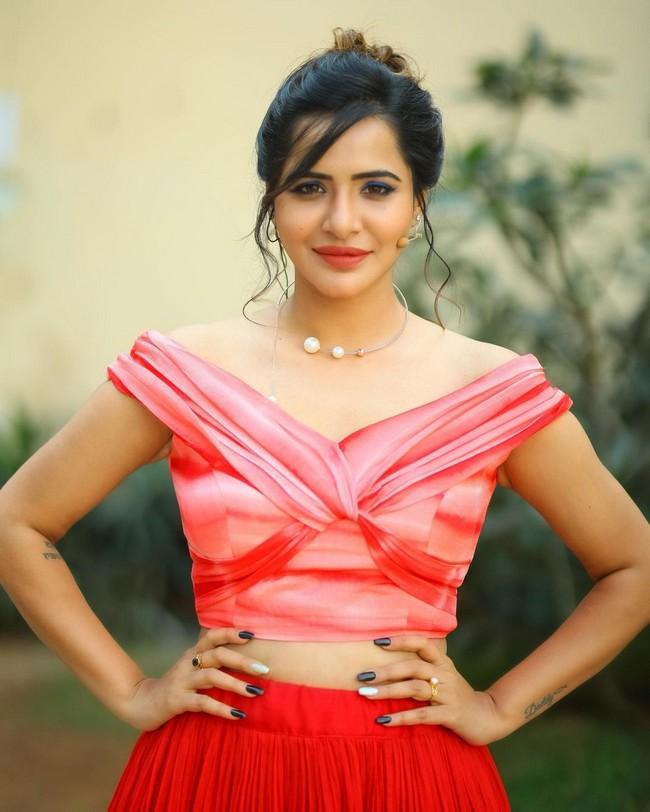 Anchor Ashu Stunning Looks in Red Dress