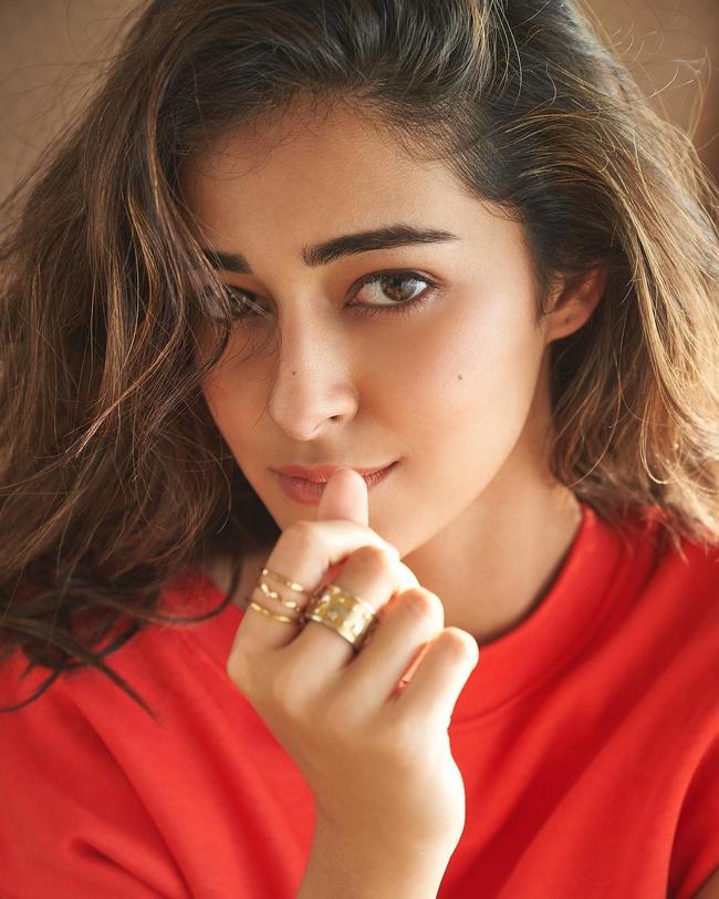 Ananya Panday Gorgeous Cliks in Red Dress