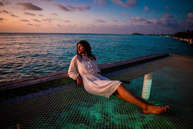 Pelli Sandadi Actress Sree Leela Enjoys Beach Views