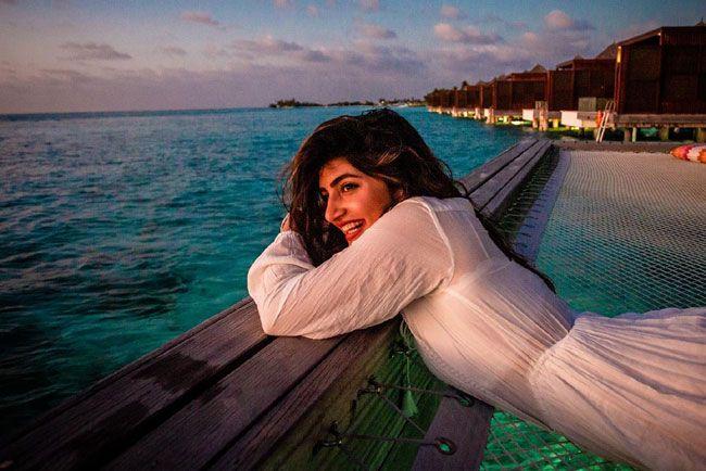 Pelli Sandadi Actress Sree Leela Enjoys Beach Views