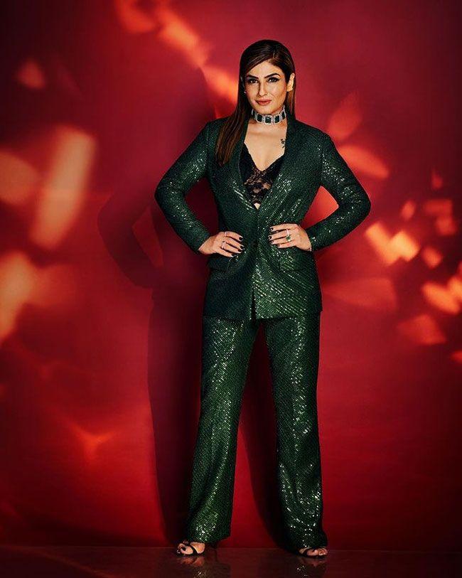 Raveena Tandon Shines Bright In Designer Green Dress
