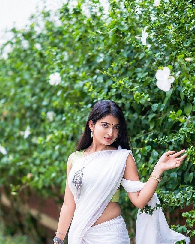 Ananya Nagalla Funky N Stylish Poses In White Saree