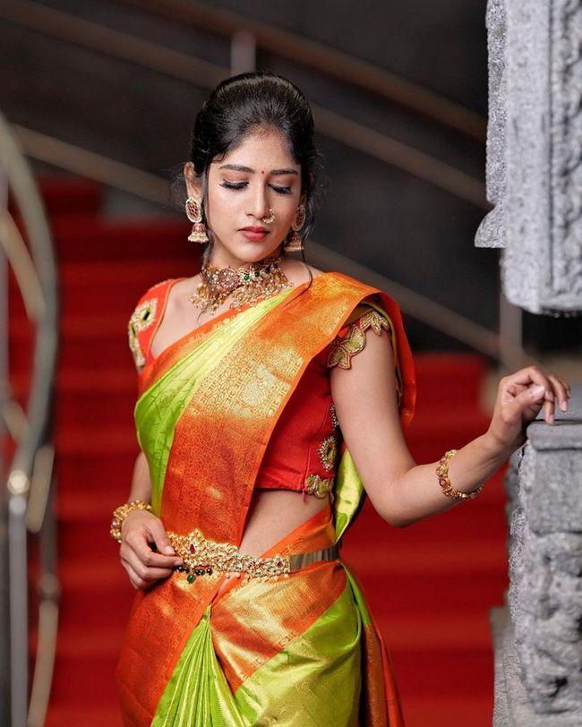 Pretty Looks Of Chandni Chowdary In Saree