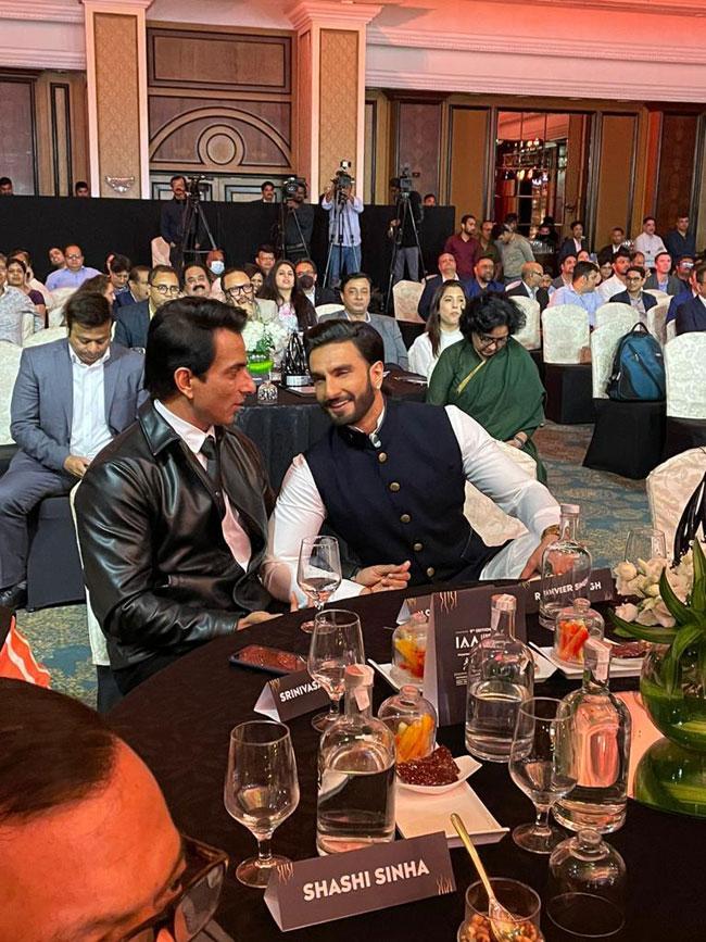 SonuSood and Ranveer Singh at Awards Ceremony in the city last Night