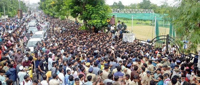 Police Lathi Charge At Gymkhana Cricket Stadium
