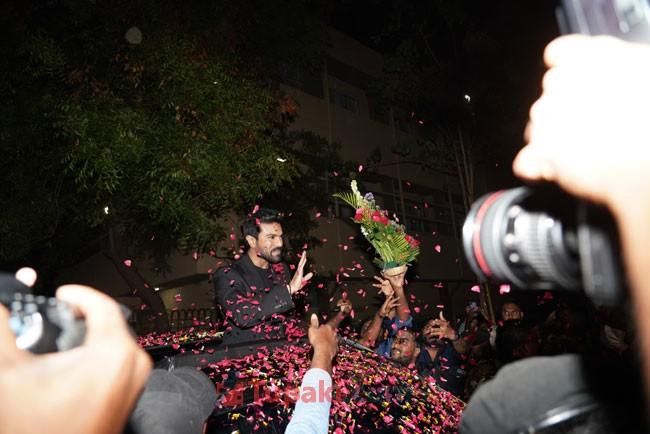 Midnight Ram Charan Arrived In Hyderabad