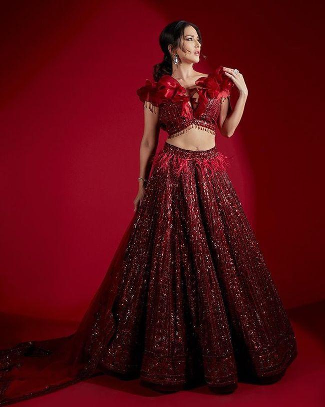 Titillating Clicks Of Sunny Leone In Silver Dress