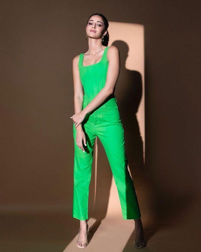 Alluring Posses Of Ananya Panday In Green