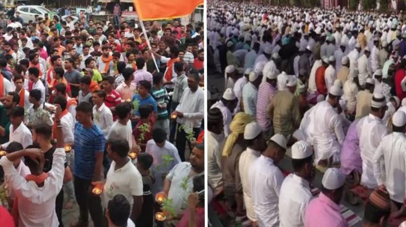 अलीगढ़ में सड़कों पर हनुमान चालीसा पाठ के बाद नमाज़ पर भी रोक