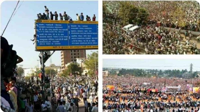 मोदी की रैली में भीड़ कम थी तो बेनीवाल की रैली का फ़ोटो दिखाया