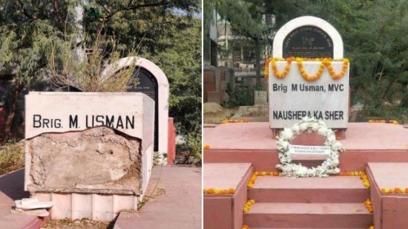 दिल्ली: शहीद ब्रिगेडियर उस्मान की कब्र की हुई मरम्मत