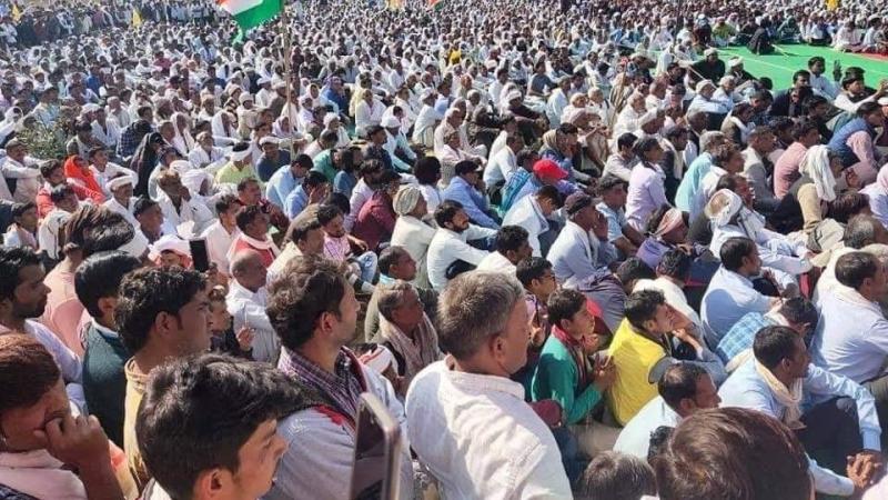 किसान आंदोलन: राजस्थान में भी हो रही महांपचायतें, उमड़े लोग