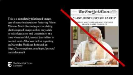 मोदी को 'आख़िरी उम्मीद' बताने वाली तसवीर को न्यूयॉर्क टाइम्स ने फर्जी बताया
