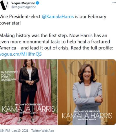 Kamala Harris Vogue Magazine Cover Sparks Controversy Tupaki English