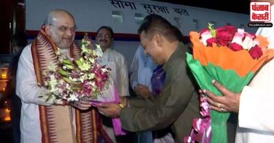 केंद्रीय गृह मंत्री अमित शाह दो दिवसीय ओडिशा दौरे पर ओडिशा के बीजू पटनायक अंतरराष्ट्रीय हवाई अड्डे पहुंचे