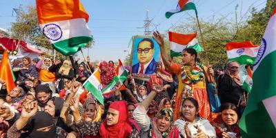 Women protest at Shaheen Bagh. Photo: PTI