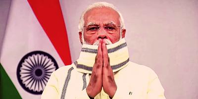 Prime Minister Narendra Modi gestures while addressing the nation. Photo: PTI