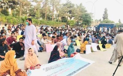 Students protesting in Quetta, Balochistan. Photo: Special arrangement