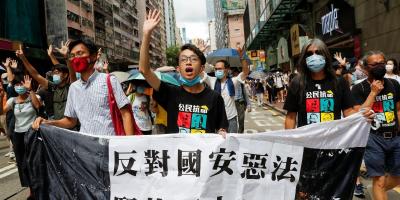 Pan-democratic legislator Eddie Chu Hoi-dick, Vice convener for Hong Kong's Civil Human Rights Front Figo Chan, and activist Leung Kwok-hung, also known as 
