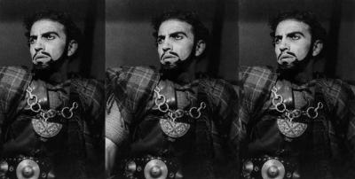 Alkazi as director and actor: playing Macbeth. A production of his Theatre Unit School of Dramatic Arts, it was staged in Bombay’s Jai Hind College in 1956. Photo: Courtesy of the Alkazi Theatre Archives. 