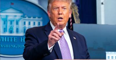 US President Donald Trump addresses a coronavirus disease (COVID-19) pandemic briefing in the Brady Press Briefing Room of the White House in Washington, US, August 5, 2020 Photo: Reuters 