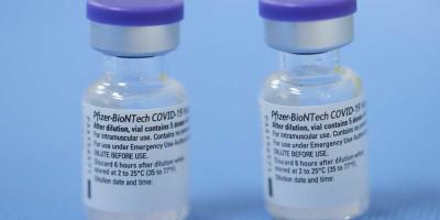 Vials of the Pfizer-BioNTech vaccine are pictured in a vaccination centre in Geneva, Switzerland, February 3, 2021. Photo: Reuters/Denis Balibouse/File Photo