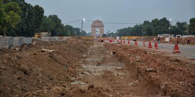 Construction for the Central Vista project near India Gate, New Delhi. Photo: Seraj Ali
