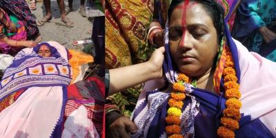 On the left insert is deceased ASHA worker Suman Kumari, of PHC Tarapur in Munger. On the right insert is deceased ASHA worker Veena Kumari of PHC Meenapur, Muzaffarpur. Source: Families of the deceased