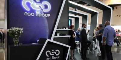 Israeli cyber firm NSO Group's exhibition stand is seen at 