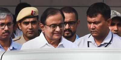 Congress leader and former finance minister P Chidambaram after being produced at Rouse Avenue Court in connection with INX media case, in New Delhi on September 3. Photo: PTI