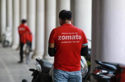 A Zomato delivery person. Photo: Reuters 