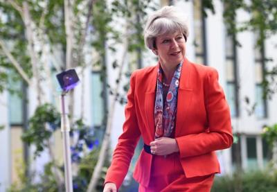 Prime Minister Theresa May arrives at Sky studios in Osterley, west London to take part in a joint Channel 4 and Sky News general election programme, May 29, 2017. Credit: Reuters/Stefan Rousseau/Pool