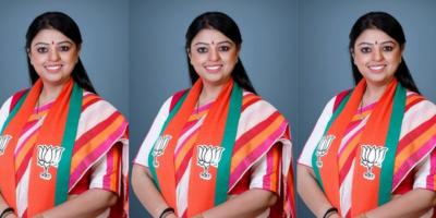 BJP candidate for Bhabanipur bypoll Priyanka Tibrewal against Mamata Banerjee. Photo: Twitter/@impriyankabjp.