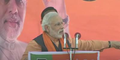 Video screengrab from rally where Prime Minister Modi had prmised to deposit 15-20 lakh in the bank accounts of the poor. Photo: Youtube/ Narendra Modi