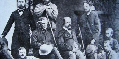Alexander Cunningham (fourth from the right), who founded what later became the Archaeological Survey of India. Photo: Wikimedia Commons
