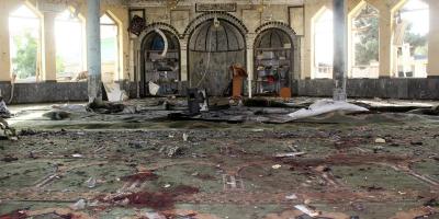 A view shows a mosque after a blast, in Kunduz, Afghanistan October 8, 2021. REUTERS/Stringer