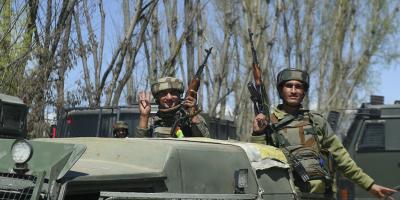 Security personnel after the culmination of an encounter with militants in Pulwama earlier in 2021. Photo: PTI