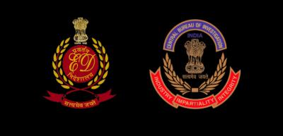 The official logos of the ED (left) and CBI.