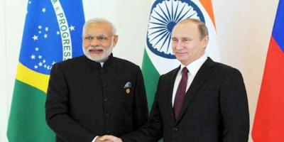 Prime Minister Narendra Modi with Russian President Vladimir Putin at the 8th BRICS Summit held at Goa in 2016. Photo: Reuters