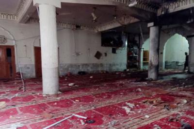 
A general view of the prayer hall after a bomb blast inside a mosque during Friday prayers in Peshawar, Pakistan, March 4, 2022. REUTERS/Fayaz Aziz