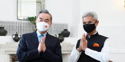External Affairs Minister S. Jaishankar with Chinas Foreign Minister Wang Yi, during their meeting, at Hyderabad House, in New Delhi. Photo: PTI