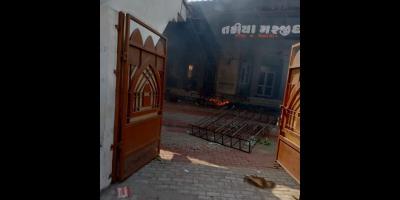 The vandalised Gebanshah Takiya Masjid. Photo: Special arrangement