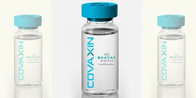 A vial labelled with Bharat Biotech's 'Covaxin'. Photo: bharatbiotech.com