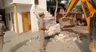 Some parts of the Saharanpur house were damaged by the bulldozer. Photo: By arrangement