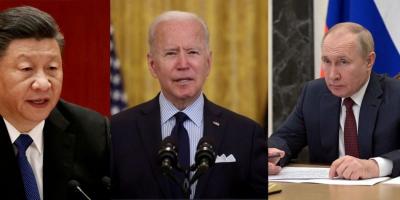Chinese President Xi Jingping, US President Joe Biden and Russian President Vladamir Putin. Photos: Reuters.
