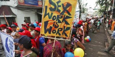 Participants take part in a rally as part of the week-long sex workers' freedom festival at the Sonagachi red-light area in Kolkata July 24, 2012. Photo: Reuters/Files